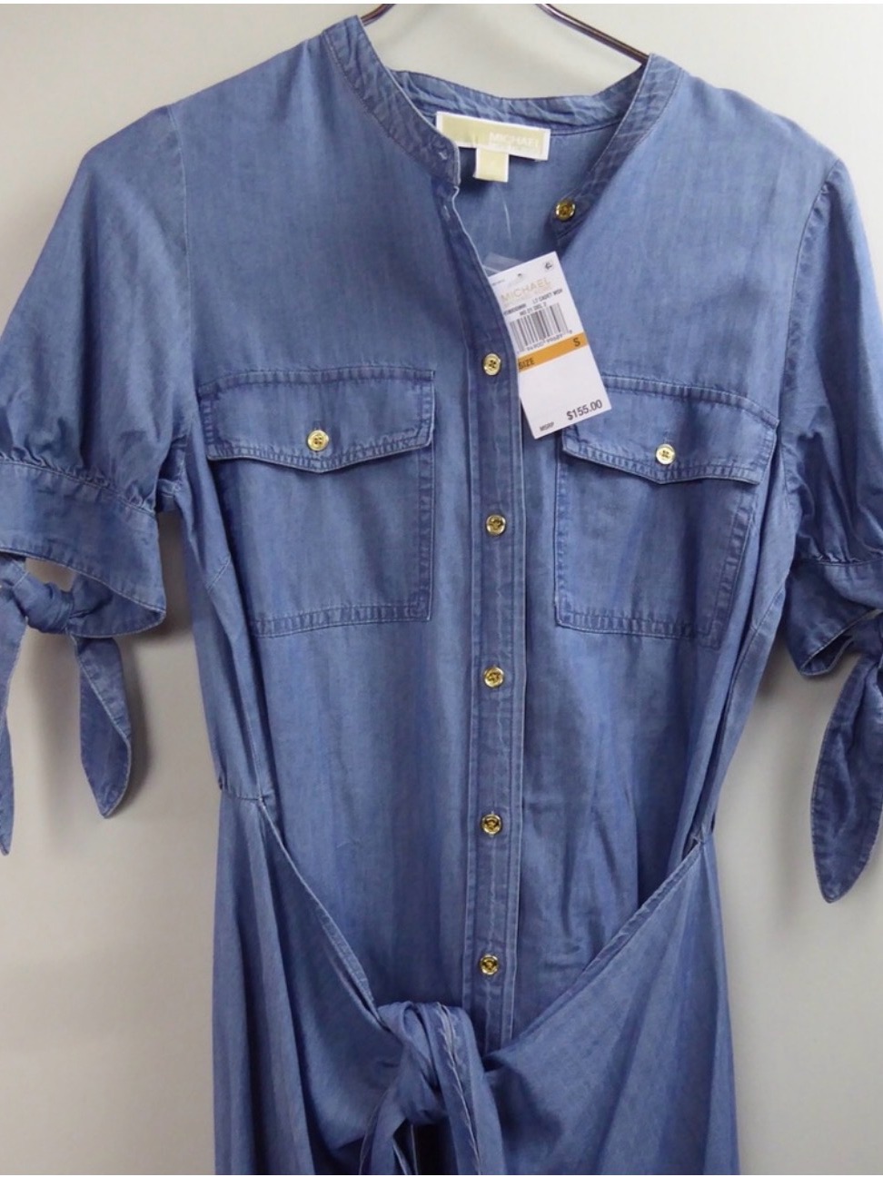 Michael Kors - Blue Chambray Button-Front Dress